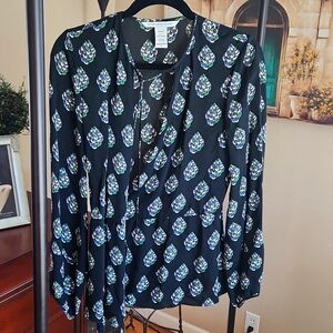 DVF silk wrap top